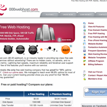 www.000webhost.com, un excelente hosting gratuito con cpanel incluído basado en LAMP (Linux, Apache, PHP y Mysql)